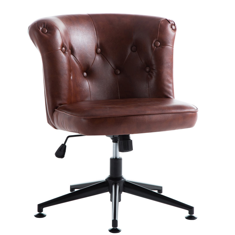 Charlton Home Roze Tullos Brown Swivel Task Chair Reviews Wayfair